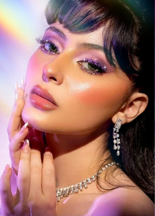 Mascara brillant galaxie paillettes résistant à la sueur